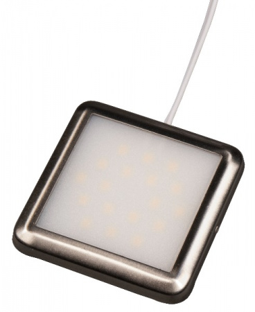 04.002.16.305 светильник led меб. накл. квадрат 18-12, 18smd led, 1,9вт, 12в, 3000к, сатин никель, каб. 2,0м с кон. jb купить в липецке